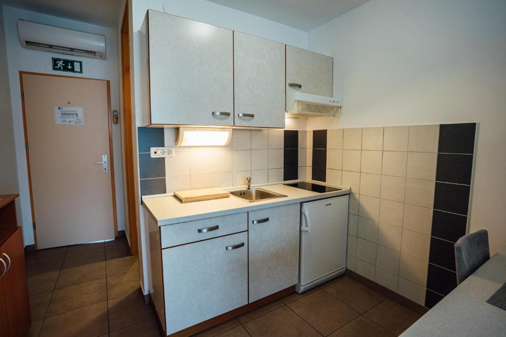 Kuchyň nebo kuchyňský kout v ubytování Sobe Rooms Nataly