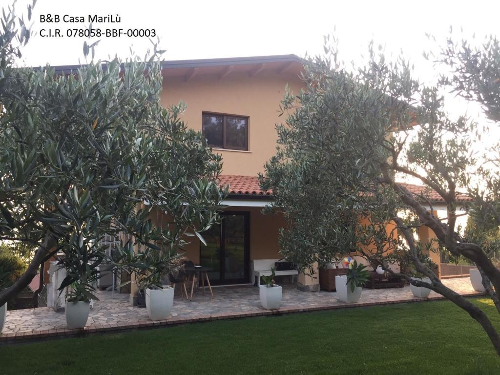 a house with olive trees in front of it at B&B Casa MariLù in Fuscaldo