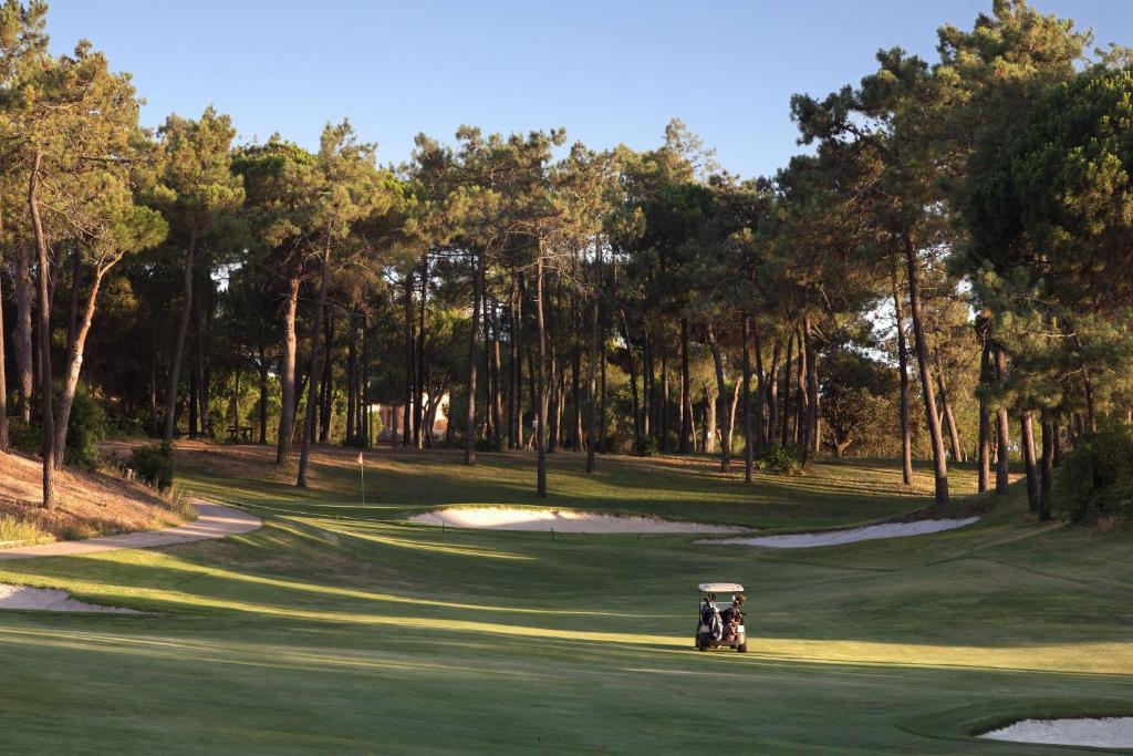a person driving a golf cart on a golf course at DoubleTree by Hilton Islantilla Beach Golf Resort in Islantilla