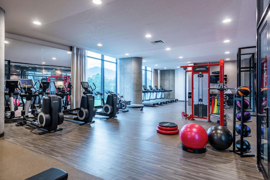 Fitness centrum a/nebo fitness zařízení v ubytování Hilton Bogota Corferias