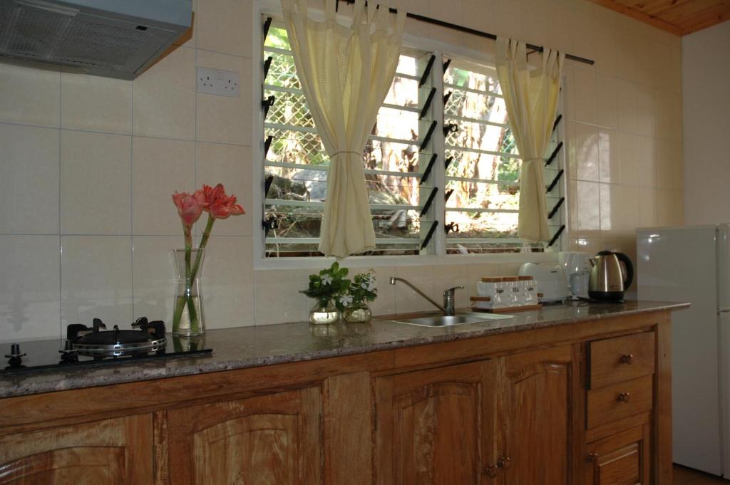 Kuchyň nebo kuchyňský kout v ubytování Kokogrove Chalets