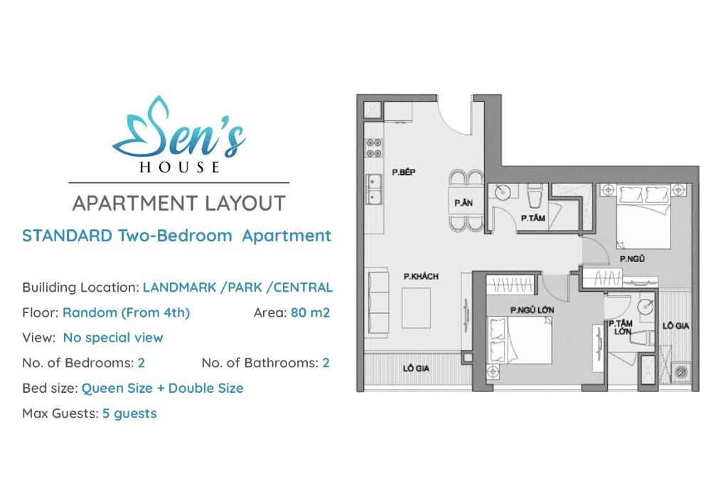 Sens House Saigon - Serviced Apartments in Vinhomes Central Park - Апартаменты с 2 спальнями