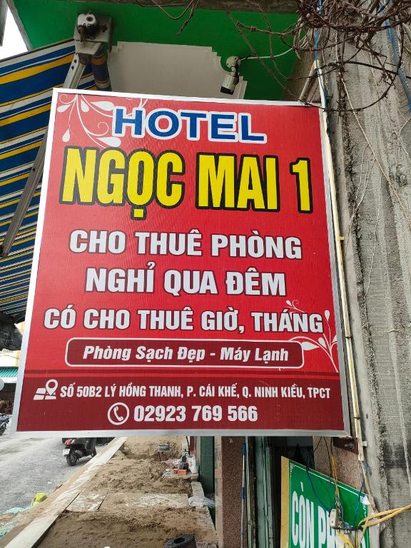 a sign for a hotel nocog store at Ngoc Mai 1 Hotel in Can Tho