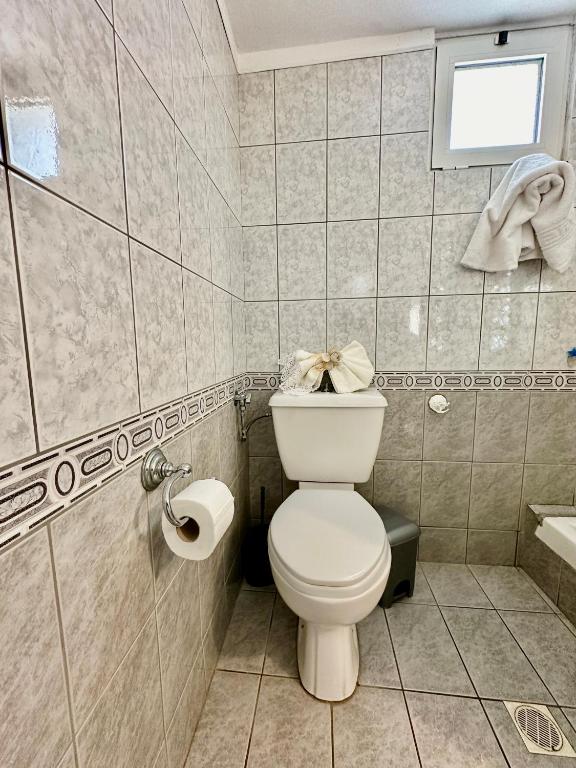 Koupelna v ubytování Shell-paralia ofriniou