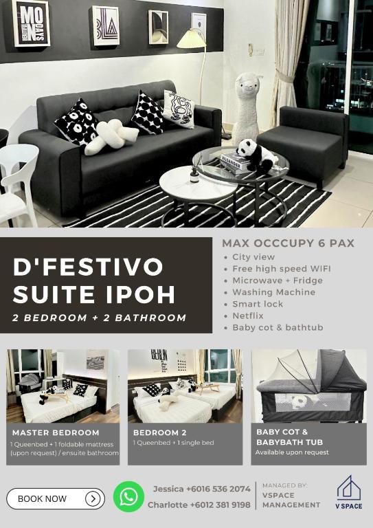 Posezení v ubytování Ipoh D Festivo Suites 6-10pax 10mins to Sunway Tambun by IWH