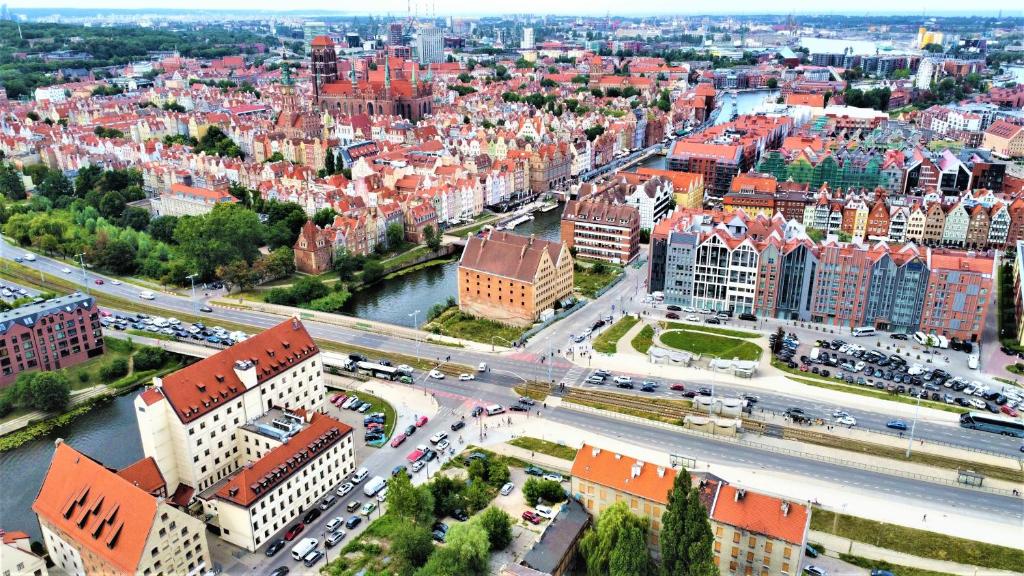 Výhľad na mesto Gdansk alebo výhľad na mesto priamo z hotela