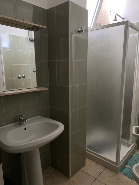 Koupelna v ubytování Hotel Esperia