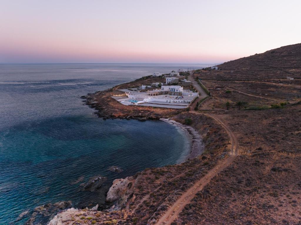 an aerial view of a cruise ship in the ocean at Royal-Ma Resort in Perástra