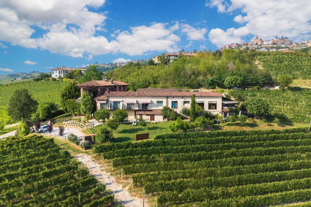 una casa su una collina accanto a un vigneto di Il Cortile Suites a Diano dʼAlba