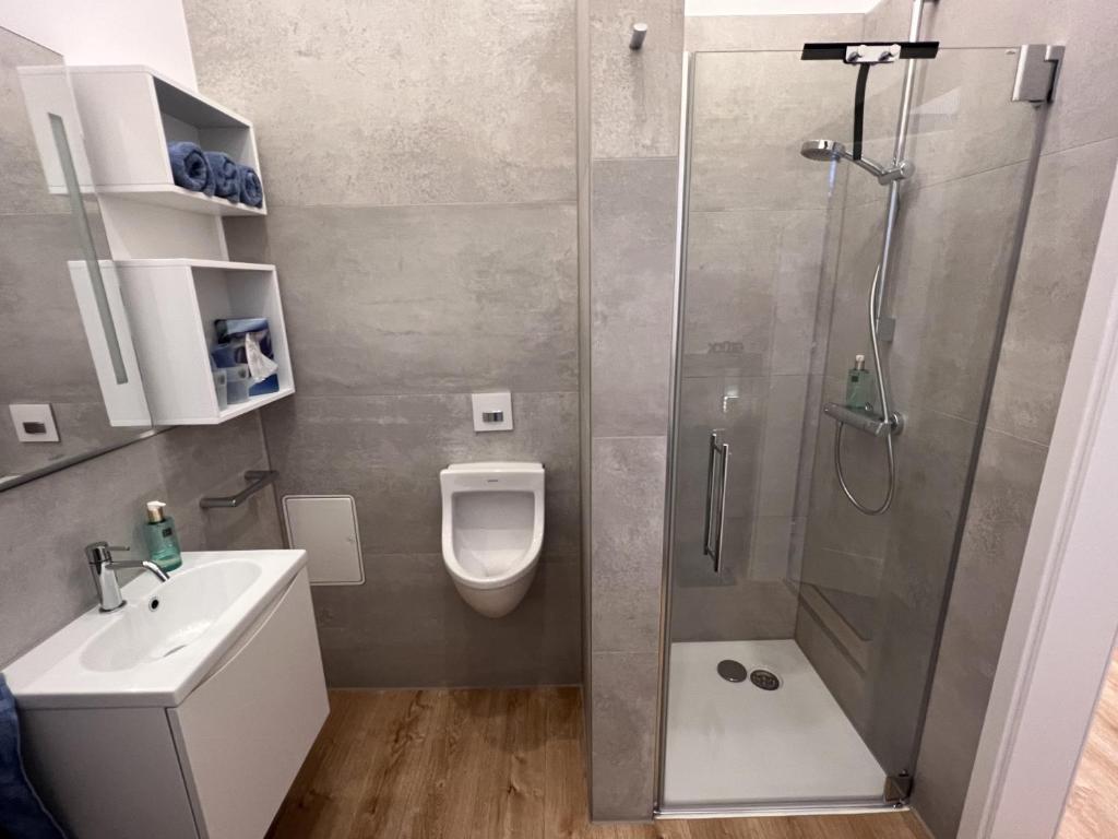 Koupelna v ubytování Ferienhaus Hallix