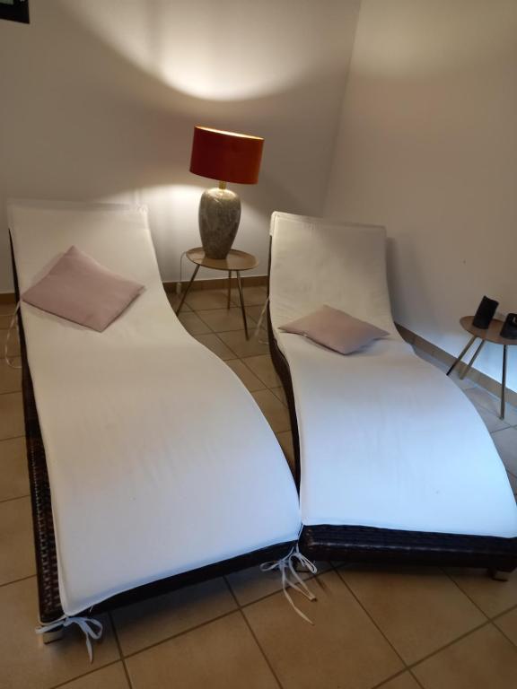 Postel nebo postele na pokoji v ubytování Appartement Herrlich