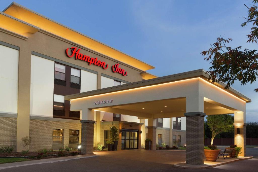 a hampton inn sign on the front of a building at Hampton Inn Lubbock in Lubbock