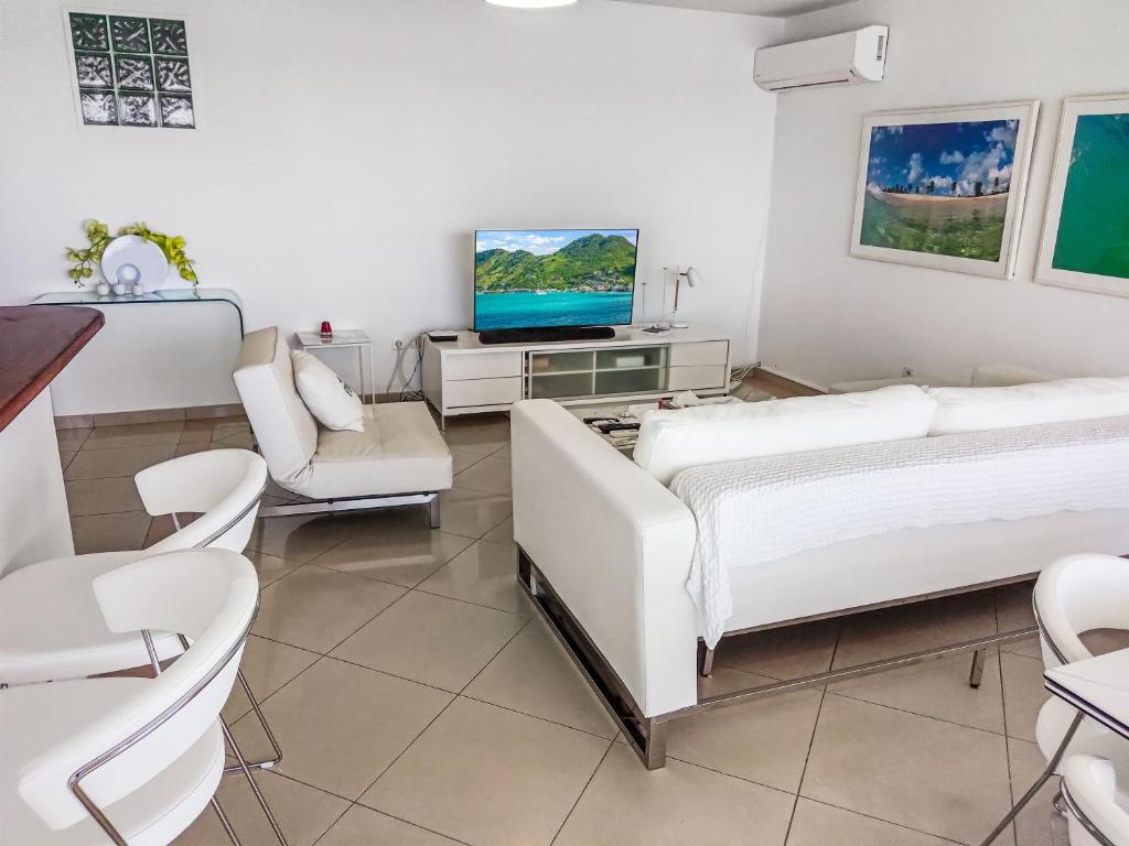 Postel nebo postele na pokoji v ubytování Residence Catalina APT 3