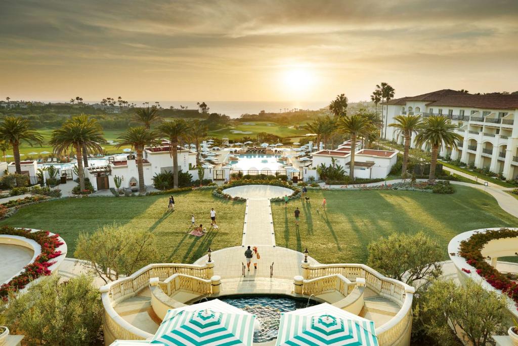 an aerial view of a resort with a fountain at Waldorf Astoria Monarch Beach Resort & Club in Dana Point