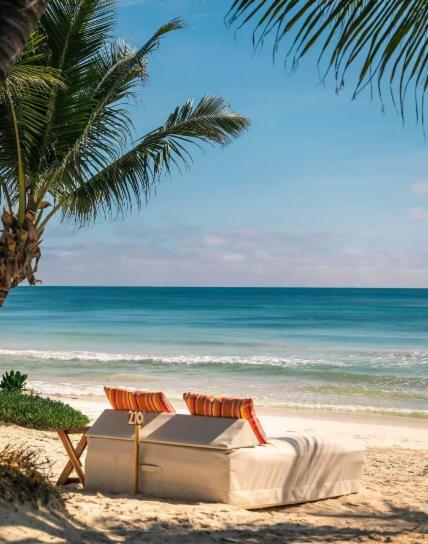 Beachfront suites in Tulum beach