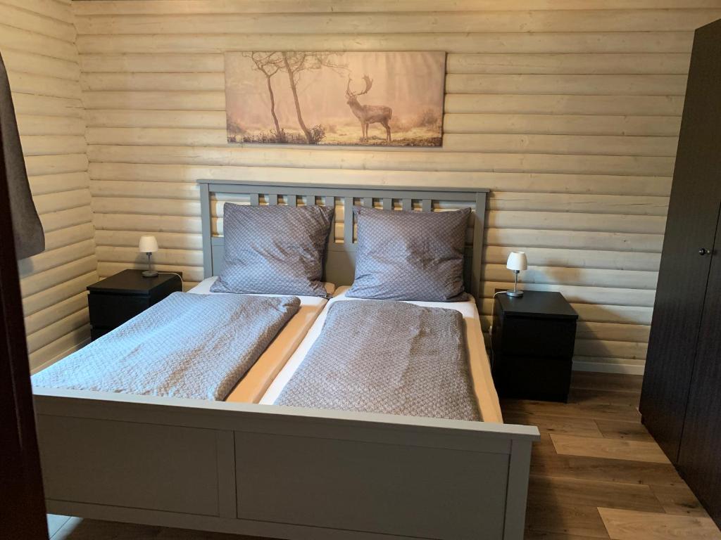 Postel nebo postele na pokoji v ubytování Einfach wohlfühlen