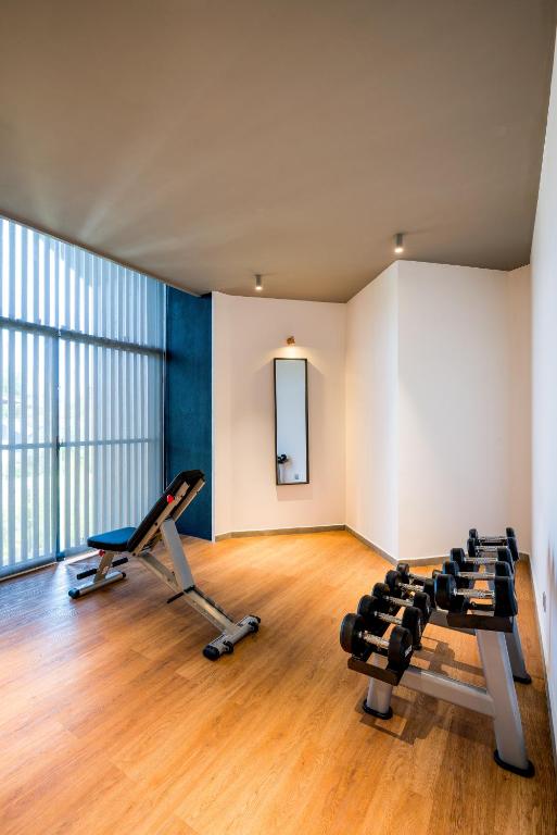Fitness centrum a/nebo fitness zařízení v ubytování LAKE VILLA by CARLSEN