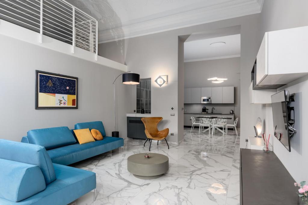 Χώρος καθιστικού στο Q71 TIMELESS SUITES