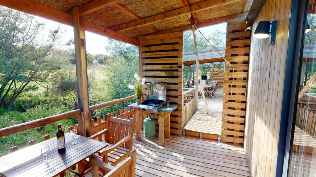 Balkón nebo terasa v ubytování Au Paradis des Campeurs