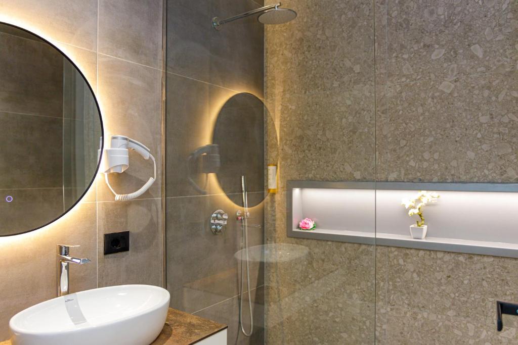 Koupelna v ubytování Hotel Saly