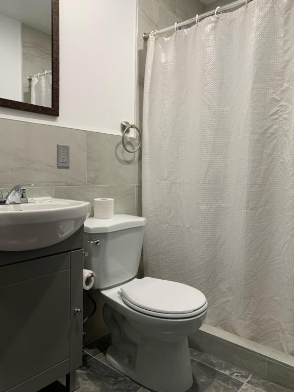 Koupelna v ubytování Hotel Bon Accueil