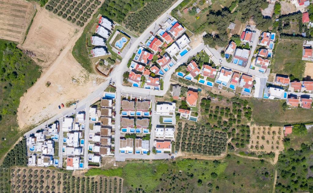 an aerial view of a city with many houses at Heaven Horizon Villa in Karianí