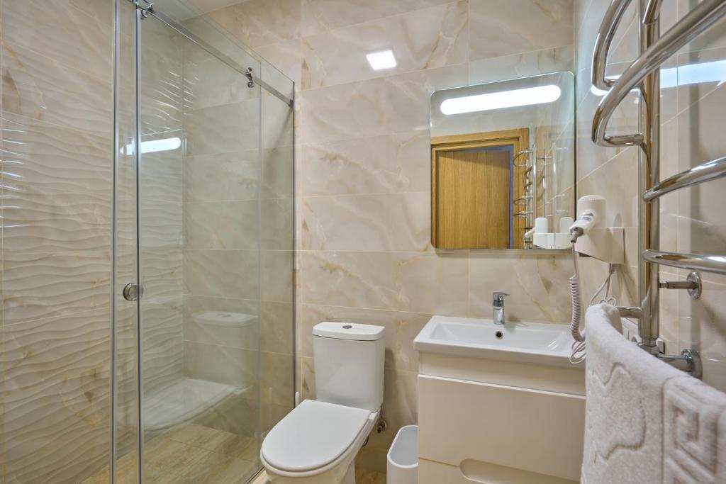 Koupelna v ubytování Готель У Борисовича & SPA