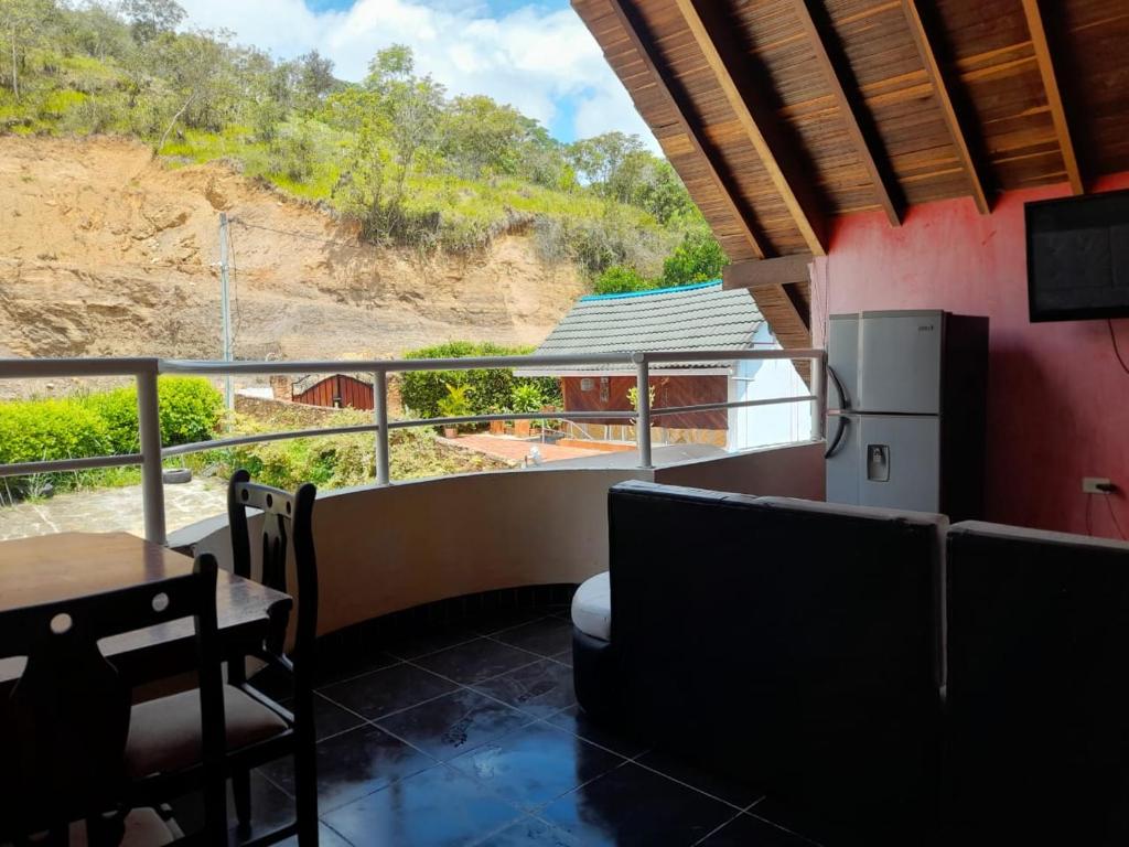 barichara hotel cabañas villa Camargo - バルコニー付きファミリールーム