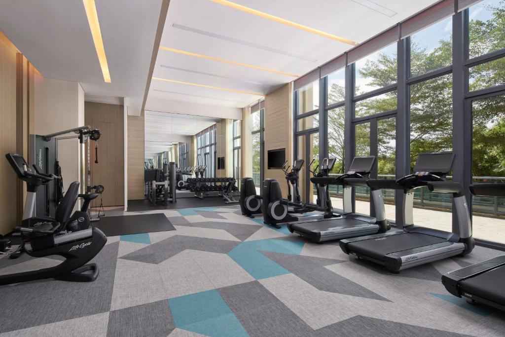 Fitness centrum a/nebo fitness zařízení v ubytování Element Xiamen Tong'an
