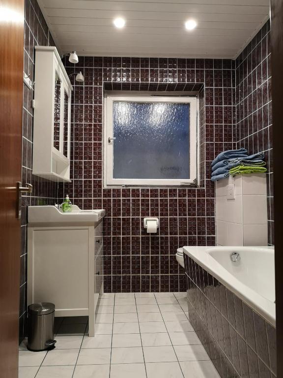 Koupelna v ubytování Ferienhaus Anjofina Ferienwohnung Sasse