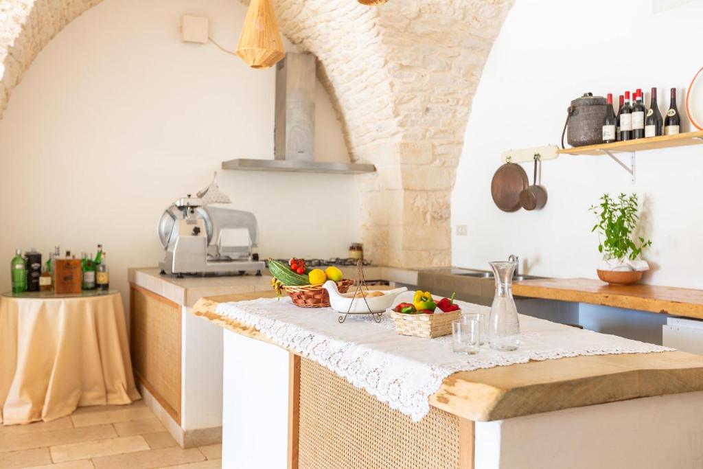 Kuchyň nebo kuchyňský kout v ubytování Masseria Nicola Casavola