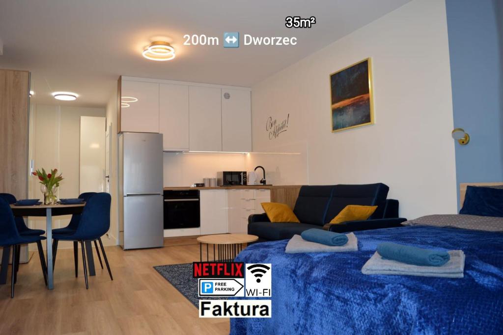 Kuchyň nebo kuchyňský kout v ubytování Apartament Centrum Białystok