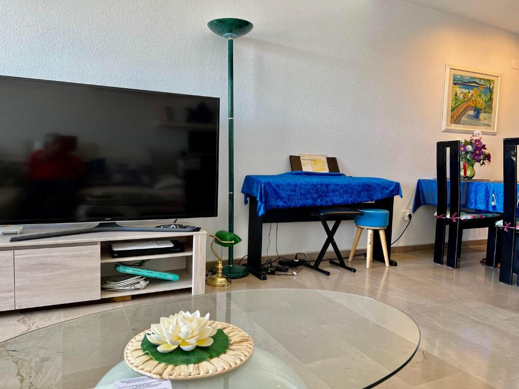 Televízia a/alebo spoločenská miestnosť v ubytovaní Luxury residence near Puerto Marina