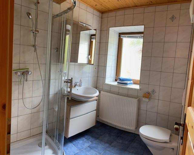 Koupelna v ubytování Essleggerhof