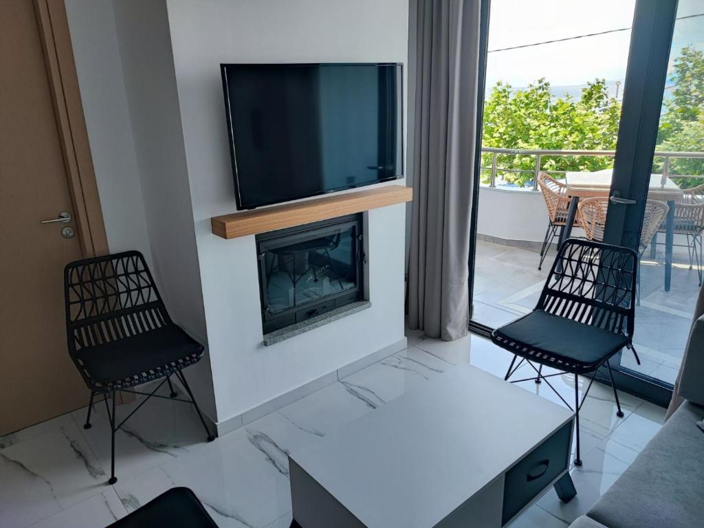 Posezení v ubytování suite apartment Αdonis
