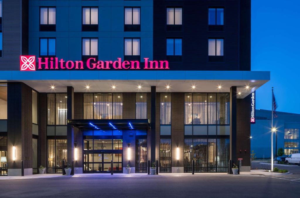 a rendering of the exterior of a hotel garden inn at Hilton Garden Inn Madison Downtown, WI in Madison