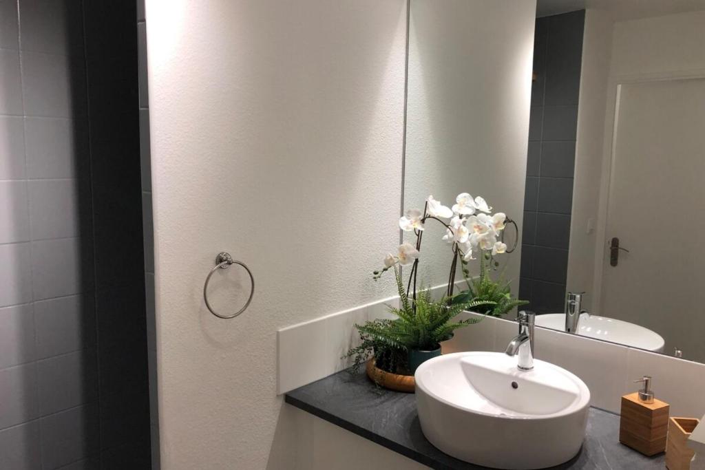 Um banheiro em Le Montesquieu-&eacute;l&eacute;gant studio -5 min Bellecour