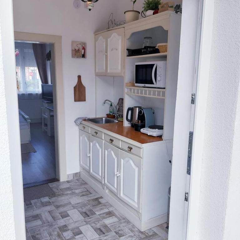 Kuchyň nebo kuchyňský kout v ubytování Edina Vintage Vendégház