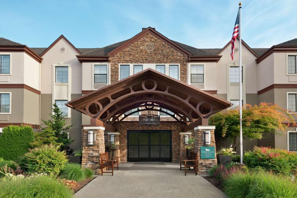 a rendering of the front of a hotel at Homewood Suites by Hilton Portland Airport in Portland