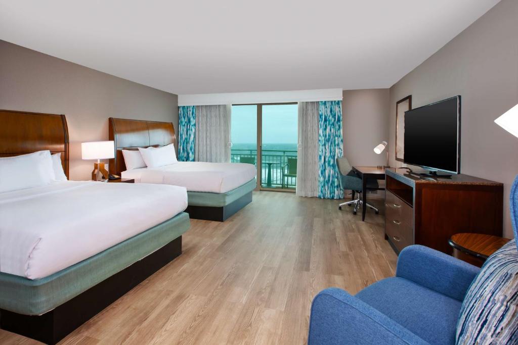 Hilton Garden Inn Virginia Beach Oceanfront - Quarto Queen Queen Com Duas Camas Queen-Size E Banheira De Hidromassagem - Frente Para O Mar/Mobilidade Acessível