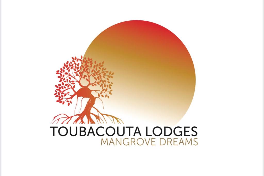 a tree logo with a woman standing on top of it at Toubacouta Lodges in Toubakouta