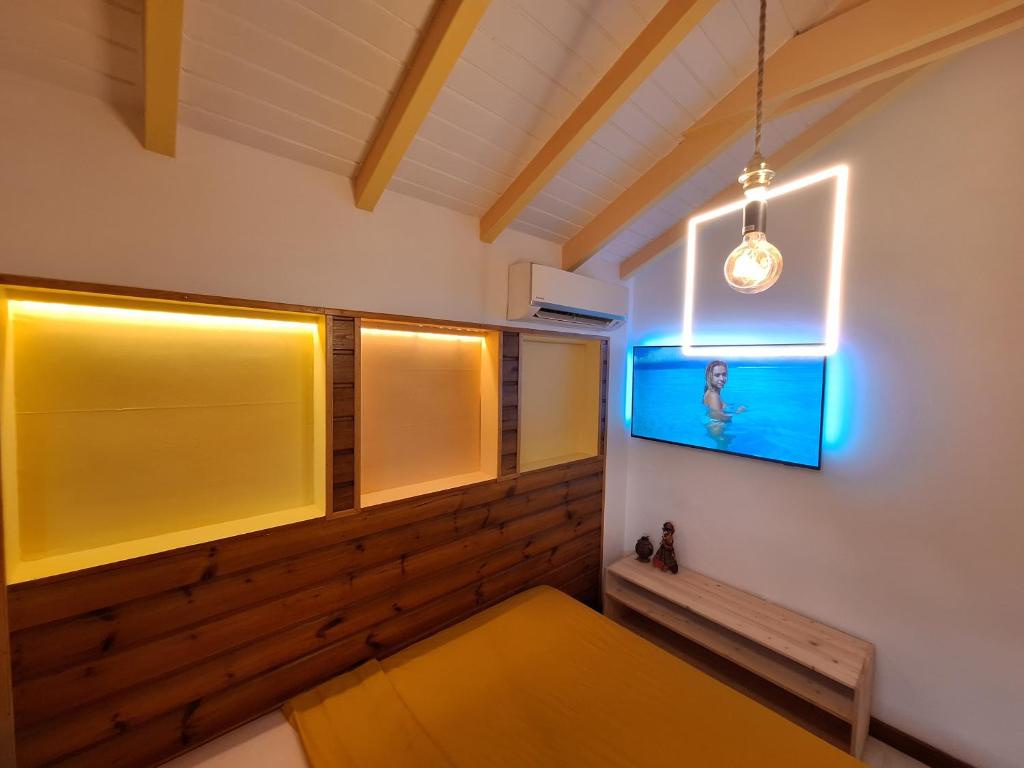 TV a/nebo společenská místnost v ubytování RIVER PARADISE