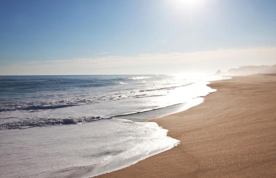 uma praia com o oceano e a costa em Fancy Chalet em Alexandria
