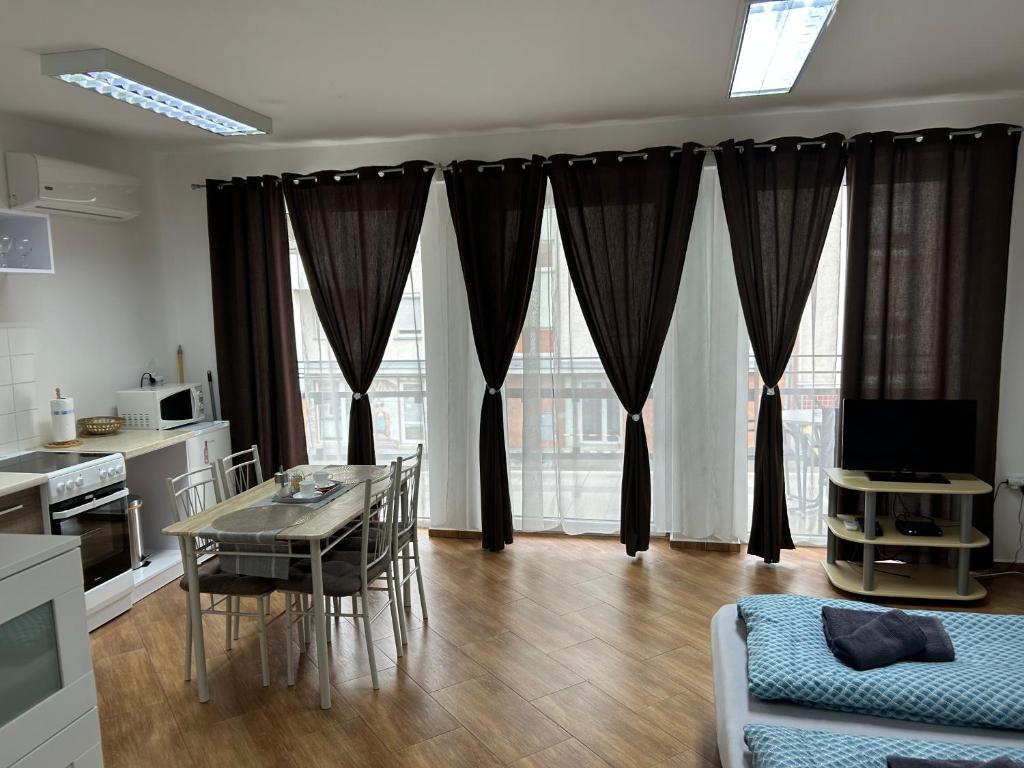 Televízia a/alebo spoločenská miestnosť v ubytovaní Kondé Apartments B