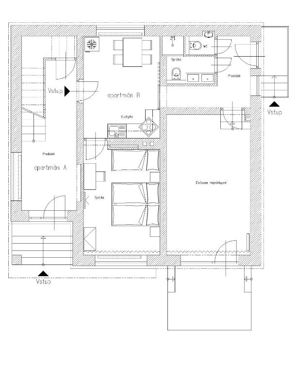 Půdorys ubytování Apartmány Pavlík