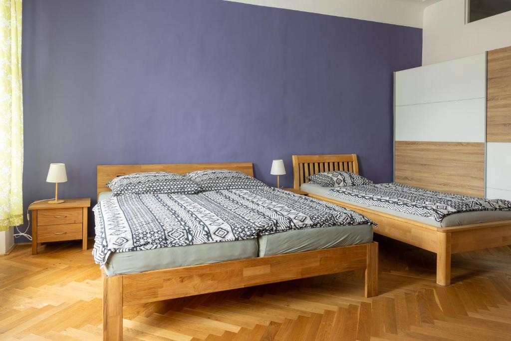 Postel nebo postele na pokoji v ubytování Traumhafte Wohnung für 6 Pers.