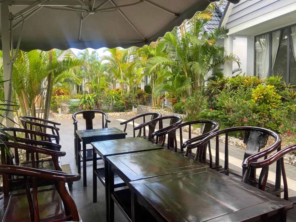 Restaurace v ubytování Ngoc Trai Xanh Bungalow