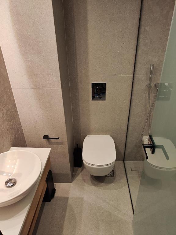 Koupelna v ubytování Ammos Paleochora Hotel