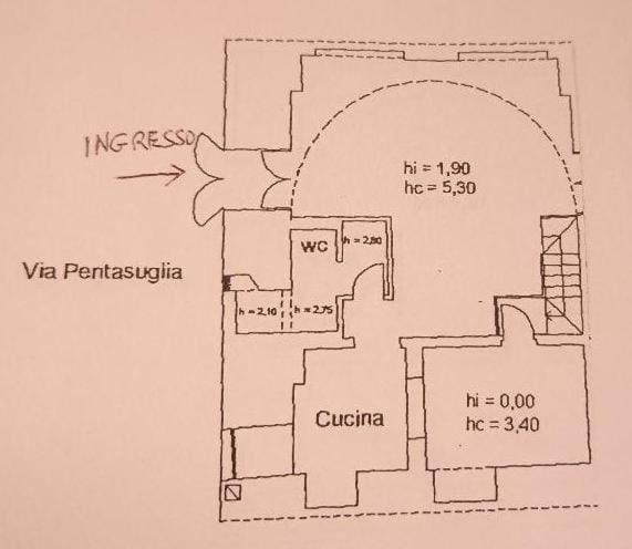 Půdorys ubytování La Cisterna del Vicinato