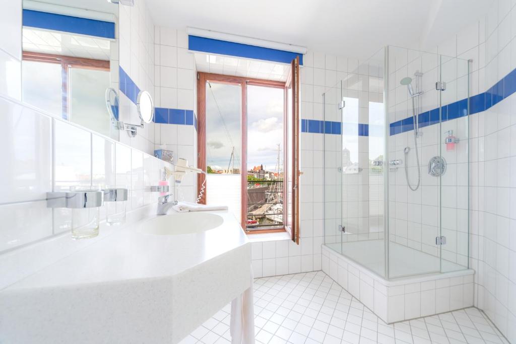 Koupelna v ubytování Hotel Kontorhaus Stralsund